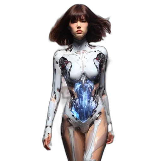 robot, dress, concept art, cyberpunk transparent PNG cut-out