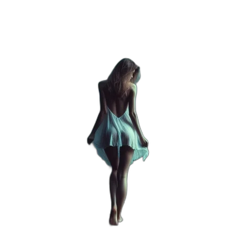 dress, hair, umbrella, jacket transparent PNG cut-out