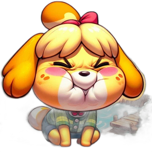 staff, animal, pixel art, 3d render transparent PNG cut-out