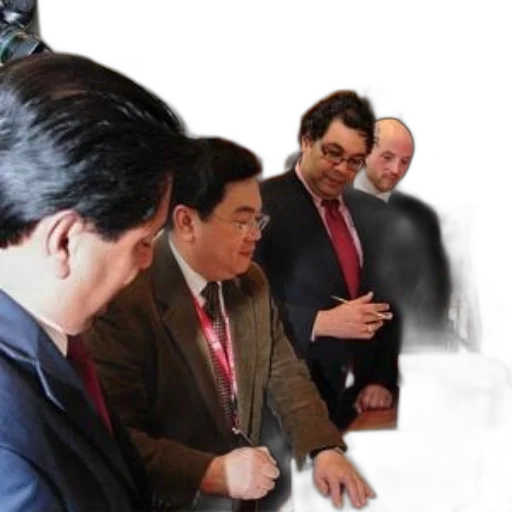 staff, four, men, suits transparent PNG cut-out
