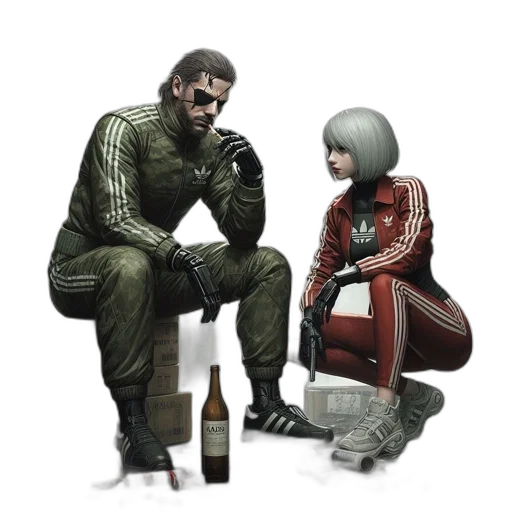 jacket, weapon, bottle, robot transparent PNG cut-out