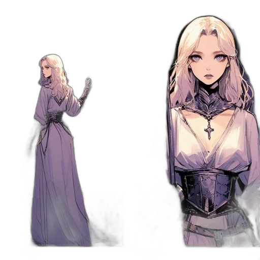 dress, sword, concept art, fantasy art transparent PNG cut-out