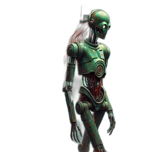 robot, concept art, 3d render, cyberpunk transparent PNG cut-out