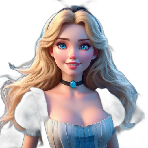 dress, face, 3d render, fantasy art transparent PNG cut-out
