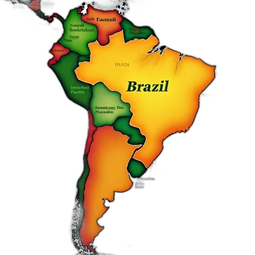 umbrella, brazil, map, south transparent PNG cut-out