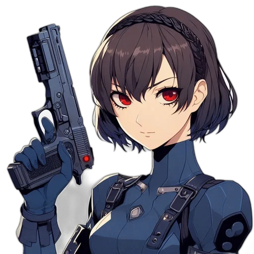 weapon, robot, jacket, staff transparent PNG cut-out