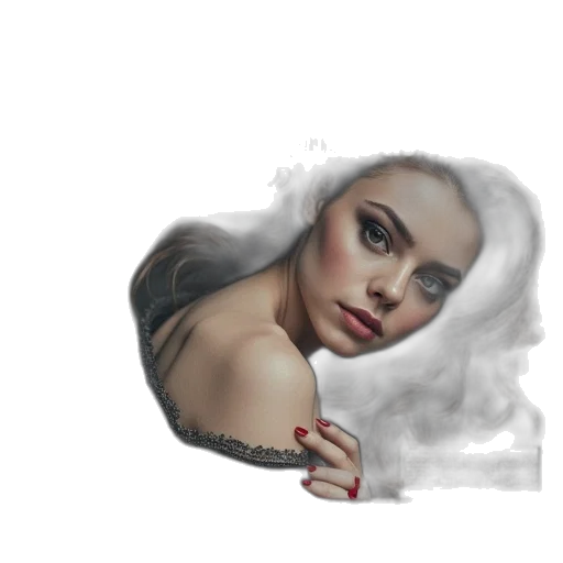 face, dress, photorealistic, watercolor transparent PNG cut-out