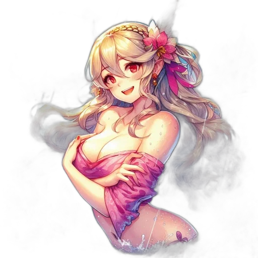 dress, flower, crown, staff transparent PNG cut-out