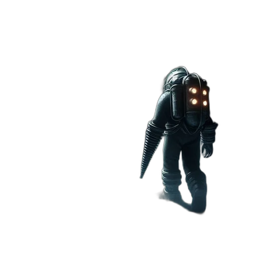 robot, mask, creature, staff transparent PNG cut-out