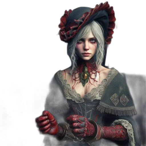 hat, face, dress, staff transparent PNG cut-out