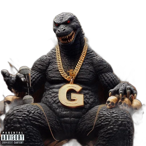 oversized, figure, akin, godzilla transparent PNG cut-out