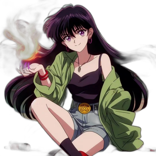 jacket, weapon, staff, anime transparent PNG cut-out