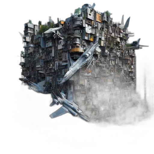 robot, building, concept art, 3d render transparent PNG cut-out