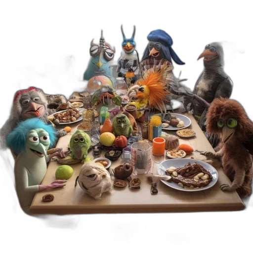 food, animal, concept art, 3d render transparent PNG cut-out