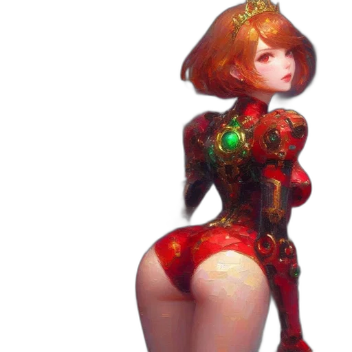 robot, dress, weapon, crown transparent PNG cut-out