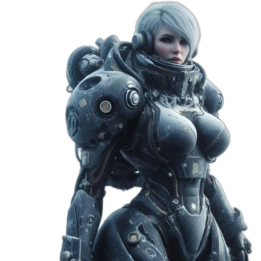 robot, weapon, face, concept art transparent PNG cut-out