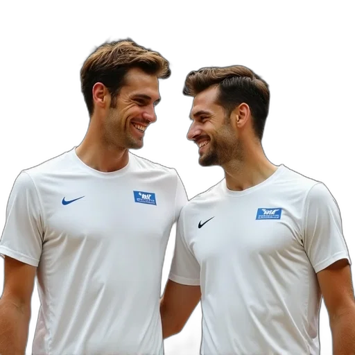 two, male, tennis, players transparent PNG cut-out