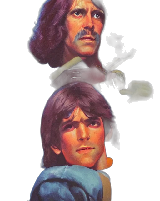 face, mask, hair, sword transparent PNG cut-out