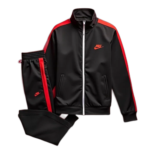 jacket, red, black, tracksuit transparent PNG cut-out