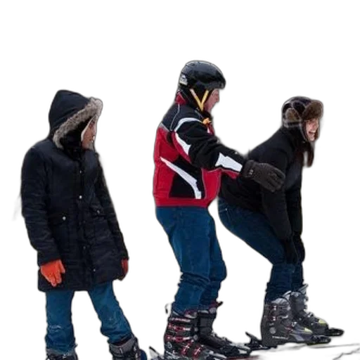 jacket, snow, three, people transparent PNG cut-out
