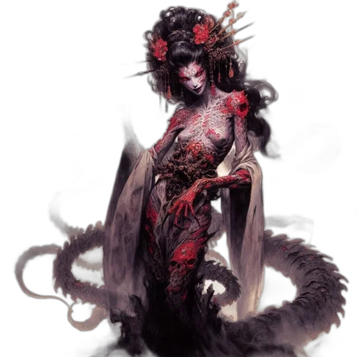 creature, dress, dragon, fantasy art transparent PNG cut-out