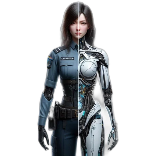 robot, jacket, concept art, 3d render transparent PNG cut-out