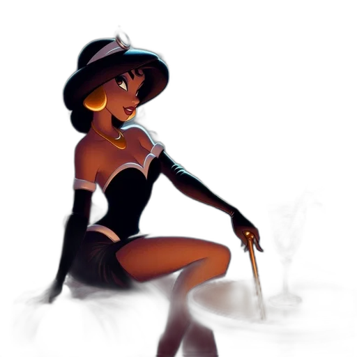 hat, dress, staff, concept art transparent PNG cut-out
