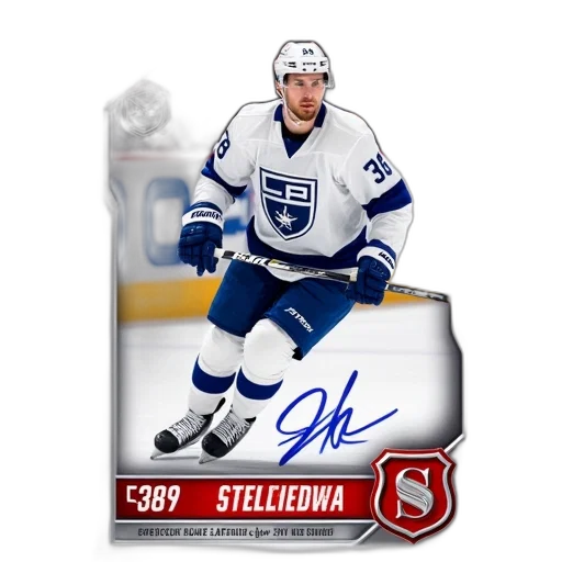 hockey, player, white, blue transparent PNG cut-out