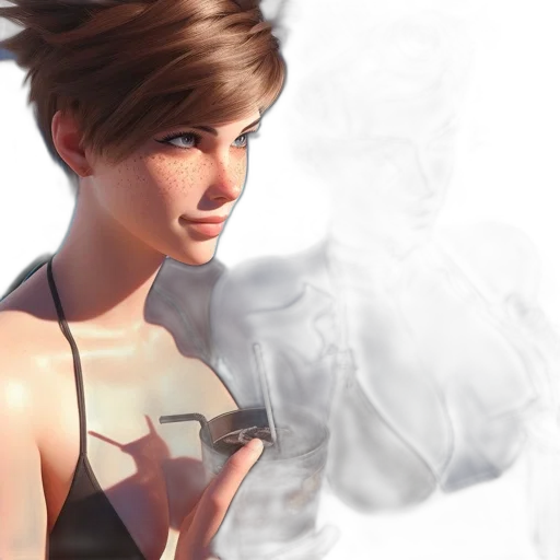 dress, face, jewelry, photorealistic transparent PNG cut-out