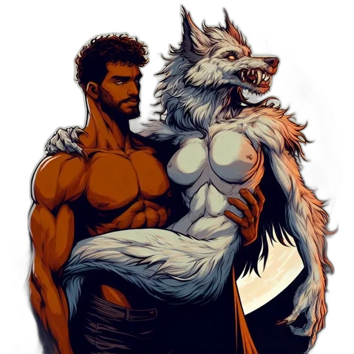 animal, staff, comic book art, fantasy art transparent PNG cut-out