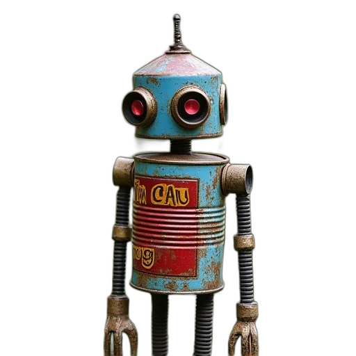 robot, staff, animal, 3d render transparent PNG cut-out