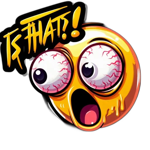 illustration, features, oversized, shocked transparent PNG cut-out