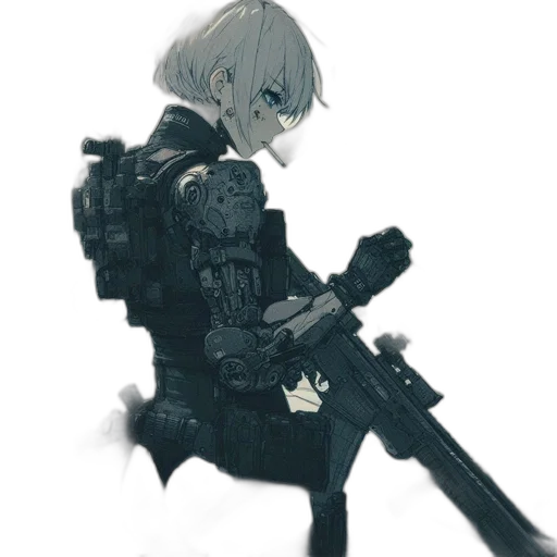 weapon, robot, jacket, sword transparent PNG cut-out