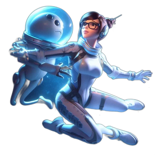robot, staff, concept art, comic book art transparent PNG cut-out