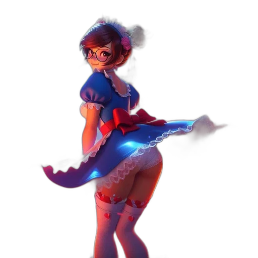 dress, staff, concept art, 3d render transparent PNG cut-out