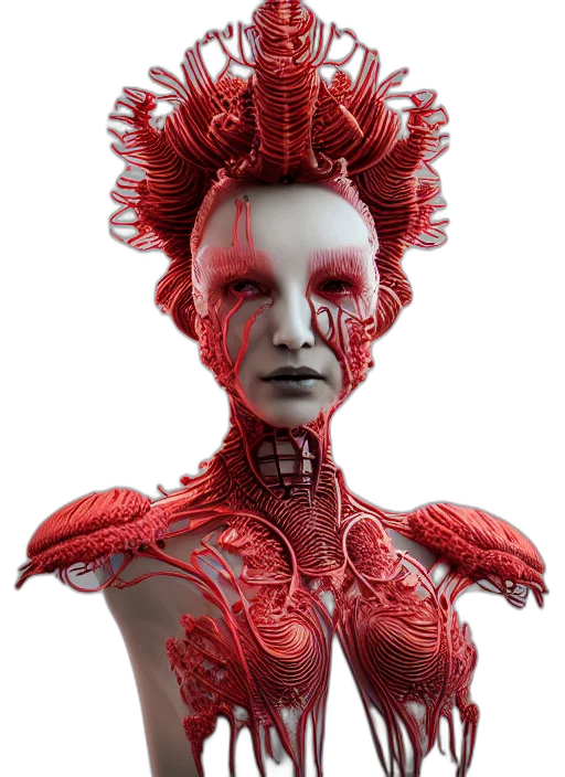 creature, mask, face, 3d render transparent PNG cut-out