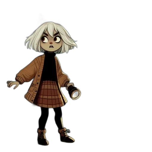 jacket, creature, staff, mask transparent PNG cut-out