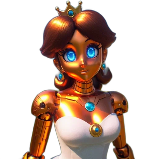 robot, dress, concept art, 3d render transparent PNG cut-out