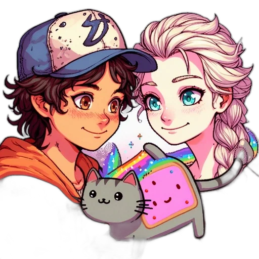 cartoon, anime, pixel art, vaporwave transparent PNG cut-out