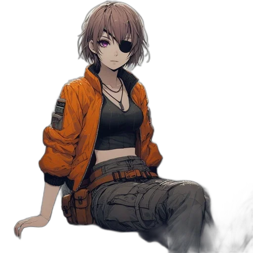 jacket, weapon, staff, robot transparent PNG cut-out