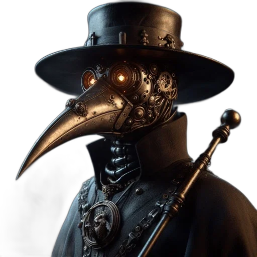 mask, hat, staff, face transparent PNG cut-out
