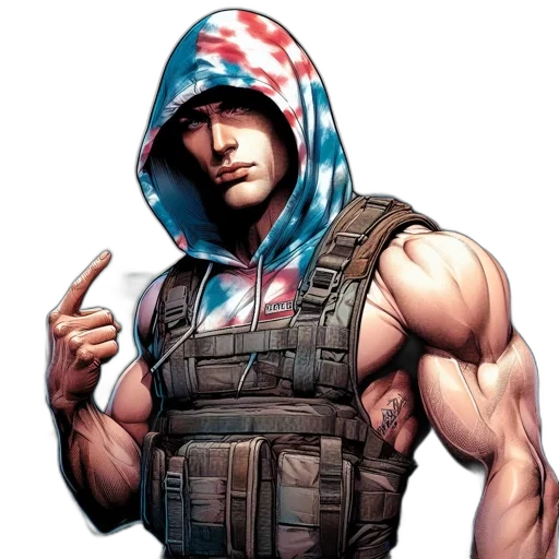 jacket, weapon, comic book art, concept art transparent PNG cut-out