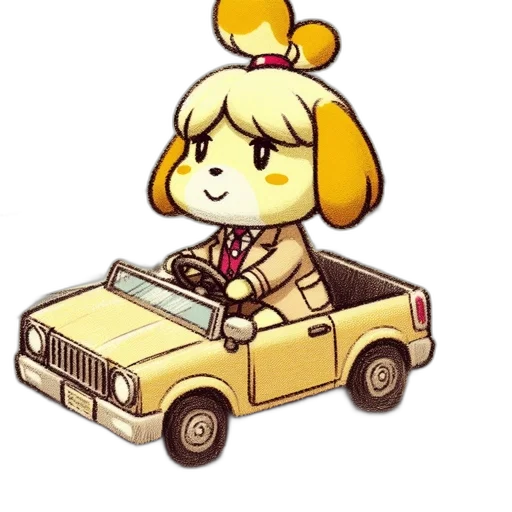 car, staff, animal, pixel art transparent PNG cut-out