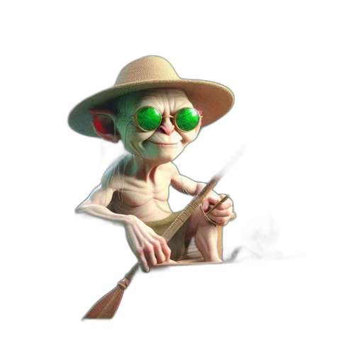 staff, weapon, hat, creature transparent PNG cut-out