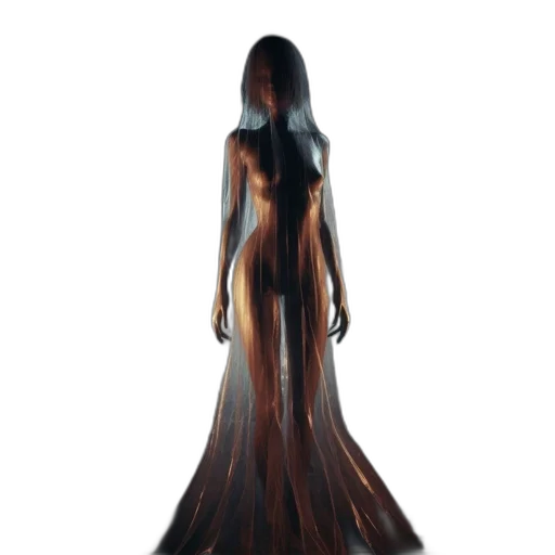 dress, hair, creature, mask transparent PNG cut-out