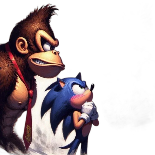 concept art, 3d render, gorilla, sonic transparent PNG cut-out