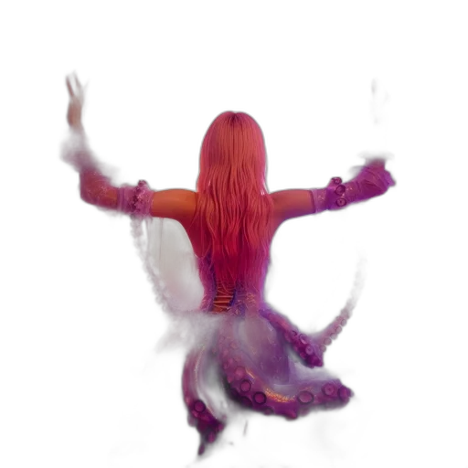 dress, hair, jacket, creature transparent PNG cut-out