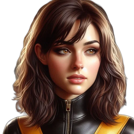 jacket, face, fantasy art, photorealistic transparent PNG cut-out