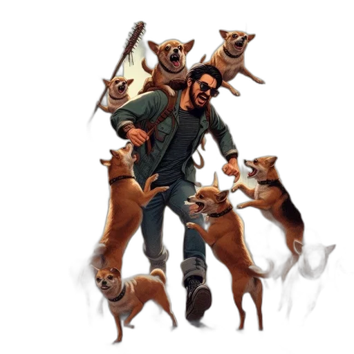 animal, staff, concept art, 3d render transparent PNG cut-out