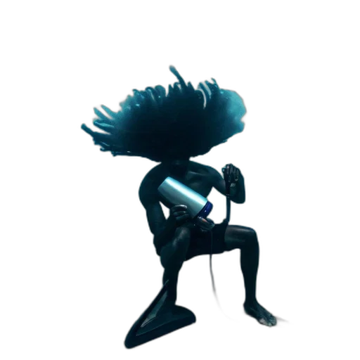 hair, staff, robot, creature transparent PNG cut-out